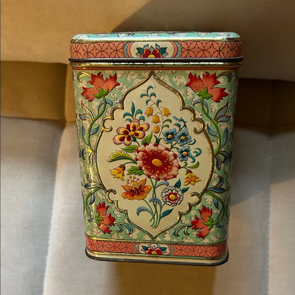 Floral Decorative Tin Box